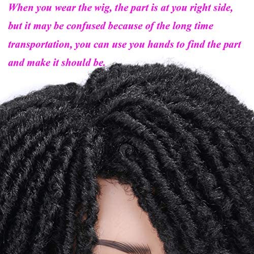 HANNE Dreadlock Wig Short Twist Wigs for Black Women and Men Afro Curly Synthetic Wig