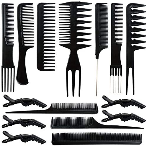 Wpxmer 10 PCS Hair Stylists Professional Styling Comb，5 Pcs Styling Hair Clips for All Hair Types