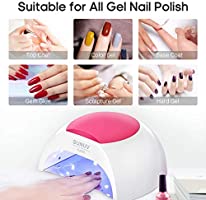 Gel UV Nail Lamp, SUNUV 48W UV LED Nail Dryer Light for Gel Nails Polish Manicure Professional Salon Curing Lamp with 4 Timer Setting Sensor SUN2C(one pink pad)
