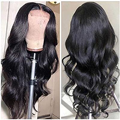 Body Wave Lace Closure Human Hair Wigs with Baby Hair Pre Plucked 150% Density 4x4 Lace Closure Front Wigs 100% Unprocessed Brazilian Virgin Body Wave Human Hair Lace Wigs (20 inch)