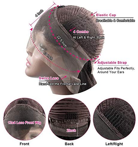ITODAY 13×4 Lace Front Wigs Human Hair Brazilian Straight Human Hair Wigs for Black Women Pre Plucked Straight Hair Lace Frontal Wigs with Baby Hair Natural Color
