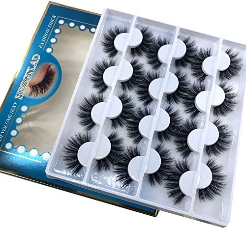 HBZGTLAD 12 pairs 3D Mink Lashes Natural False Eyelashes Dramatic Volume Fake Lashes Makeup Eyelash Extension Silk Eyelashes