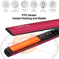 PARWIN Professional Hair Styling Set -Foldable 1875W Ion Hair Dryer and Tourmaline Hair Straightener Thermostat Flat Iron Set (Pink