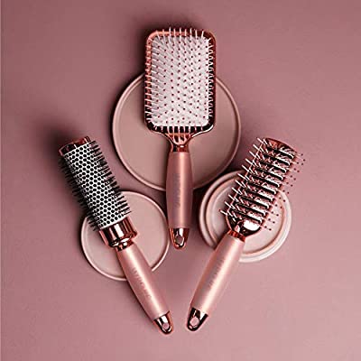 Hair Brush Set - Luxury Professional Hairbrush Gift Set by Lily England for All Hair Types, Rose Gold