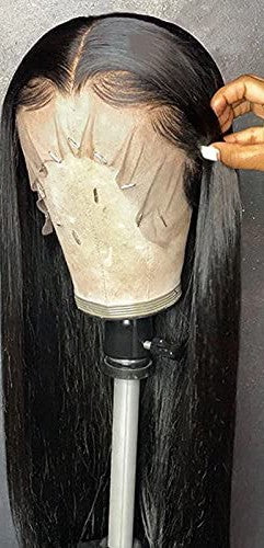 ISEE Hair Brazilian Virgin Lace Front Wigs Human Hair Straight Glueless Wig with Natural Hairline for Black Women (20 Inches, Lace Front Wig)