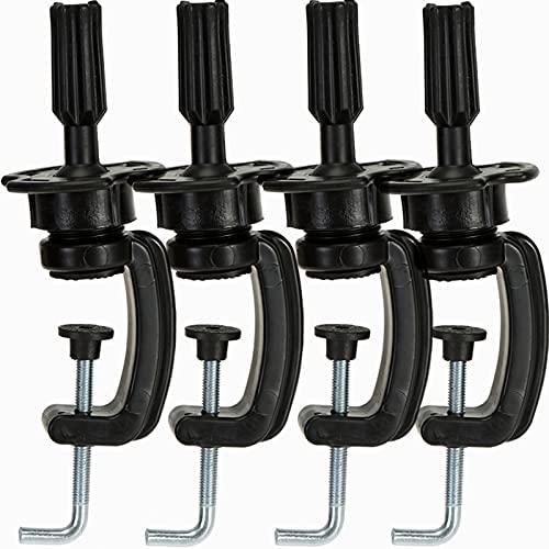 Peohud 4 Pack Manikin Head Holder, Wig Mannequin Head Stand, Cosmetology Desk Table Holding Clamp, Black