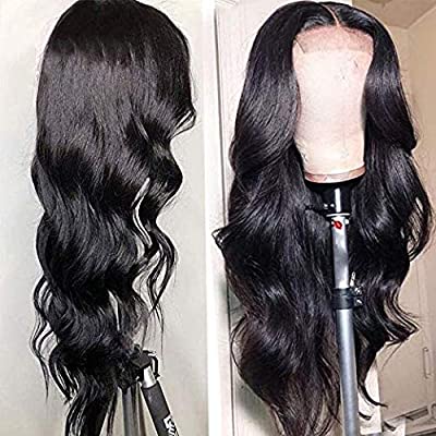Ucrown Hair Lace Front Wigs Brazilian Body Wave Human Hair Wigs For Black Women (16-30 inch) 150% Density Pre Plucked with Baby Hair Natural Black