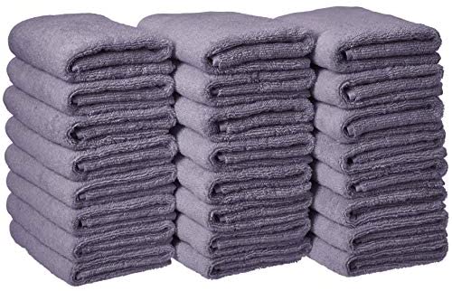 Basics Cotton Hand Towels, Gray - Pack of 24