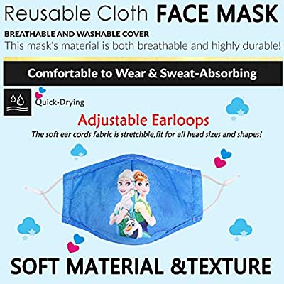 Alldriey Kids Reusable Breathable Washable Face Mask with Adjustable Ear Loops for Girl Boy Children Gift