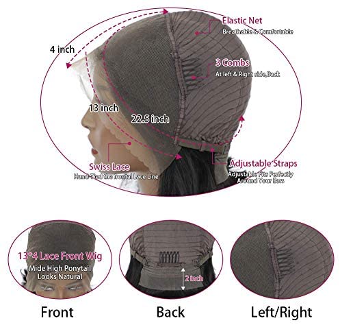 Short Straight Bob Lace Front Wigs Human Hair With Baby Hair 13x4 Brazilian Straight Virgin Human Hair Lace Front Wigs for Black Women Pre Plucked 150% Density