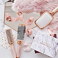 Hair Brush Set - Luxury Professional Hairbrush Gift Set by Lily England for All Hair Types, Rose Gold