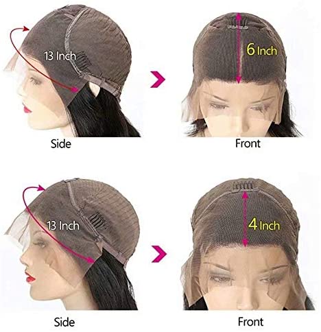 Imeya 13x6 HD Transparent Lace Frontal Wigs For Black Women 150% Density Body Wave Wig Human Hair Pre Plucked With Baby Hair Natural Black Long Wavy Wig 100% Brazilian Virgin Hair Wig