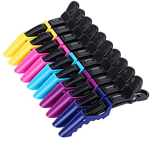 Hair Clips for Women by HH&LL – Wide Teeth & Double-Hinged Design – Alligator Styling Sectioning Clips of Professional Hair Salon Quality - 10Pack