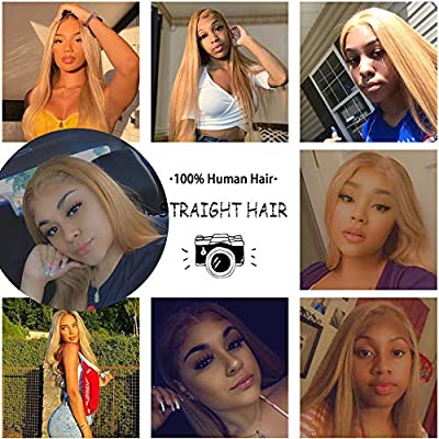 Muokass 4x4 Lace Front Wigs Straight Hair Brazilian Virgin Human Hair Lace Closure Wigs For Black Women 150% Density Pre Plucked With Elastic Bands Natural Color (18-28 inch, straight wig)