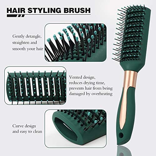 Mens Paddle Hair Brush Comb Set for Women and Men 6 Pcs Wet Hair Brushes for long Hair No Tangle Hair Brush for Curly or Straight Hair