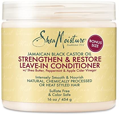Shea Moisture Strengthen Grow & Restore Combo Bundle, Includes - 16.3 Ounce Jamaican Black Castor Oil Shampoo | 16 Ounce Leave-In Conditioner | 13 Ounce Conditioner | 12 Ounce Treatment Masque