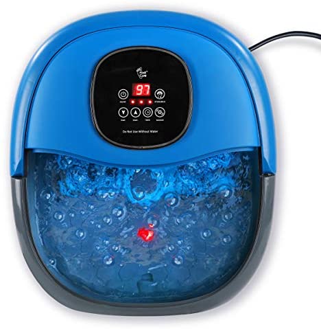 FOOT CURE Foot Spa Massager Basin – Heated Electric Foot Bath Tub with Automatic Massage Rollers & Temperature Control – Luxury Spa Treatment That Rejuvenates Tired Feet & Relieves Pain & Pressure