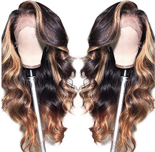 QUINLUX WIGS Body Wave Blonde Brown 1BT27 Color 13X4 Lace Front Deep Part Human Hair Wig 150% Density Natural Hairline with Baby Hair for Black Women