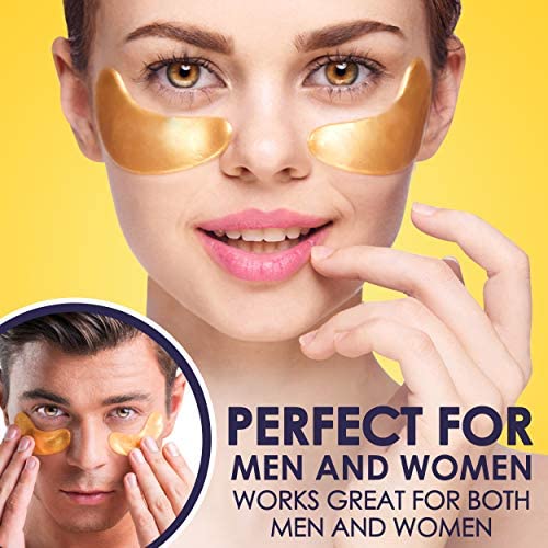 Cedlize Under Eye Collagen Patch, 24K GOLD ANTI-AGING MASK, Pads For Puffy Eyes & Bags, Dark Circles and Wrinkles, With Hyaluronic Acid, Hydrogel, Deep Moisturizing Improves Elasticity, 30 PAIRS