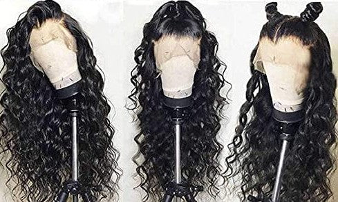 Water Wave Lace Front Wigs Human Hair Brazilian Virgin Human Hair 13X4 Lace Frontal Wigs 150% Density Pre Plucked With Baby Hair Natural Black Kropan Wigs For Black Women