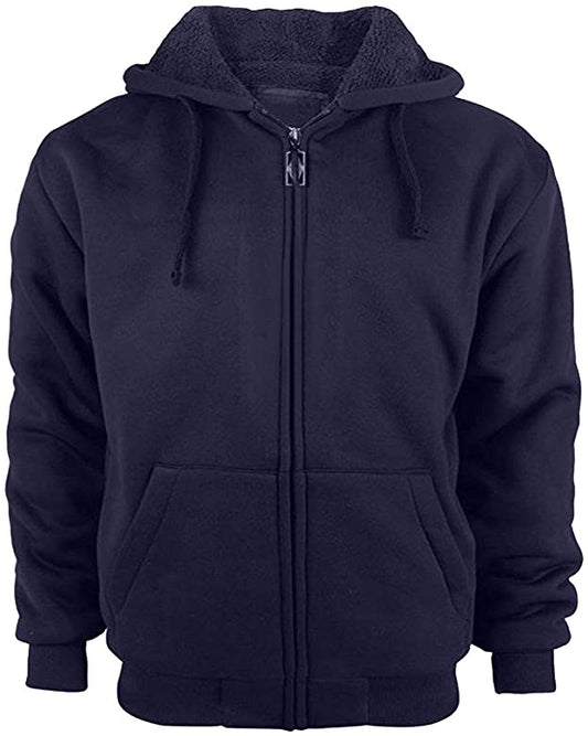 Hoodies for Men Heavyweight Fleece Sweatshirt - Full Zip Up Thick Sherpa Lined