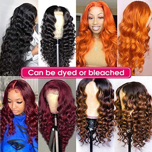 Eotltiue Hair T-Part Loose Deep Wave Lace Front Wigs Human Hair Pre Plucked Brazilian Virgin Human Hair Loose Deep Wigs with Baby Hair 13x5x1 Lace Frontal Wigs For Black Women