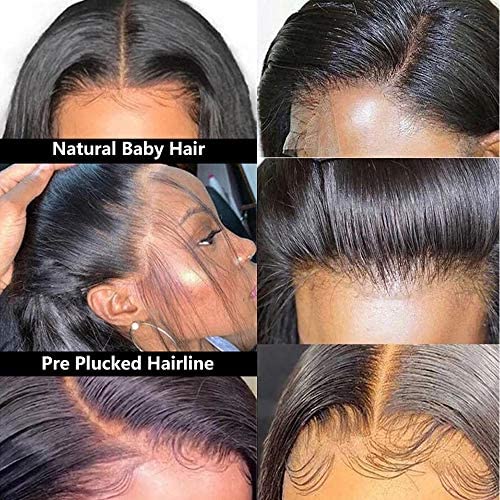Water Wave Lace Front Wigs Human Hair Brazilian Virgin Human Hair 13X4 Lace Frontal Wigs 150% Density Pre Plucked With Baby Hair Natural Black Kropan Wigs For Black Women