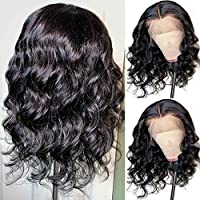 Andrai Hair Short Bob Lace Front Wigs Glueless Natural Wave Synthetic Heat Resistant Fiber Hair Wig With Baby Hair