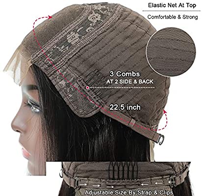 Brazilian Virgin Short Straight Bob Lace Front Wigs Human Hair Pre Plucked with Baby Hair 150% Density 4x4 Short Bob Wigs for Black Women