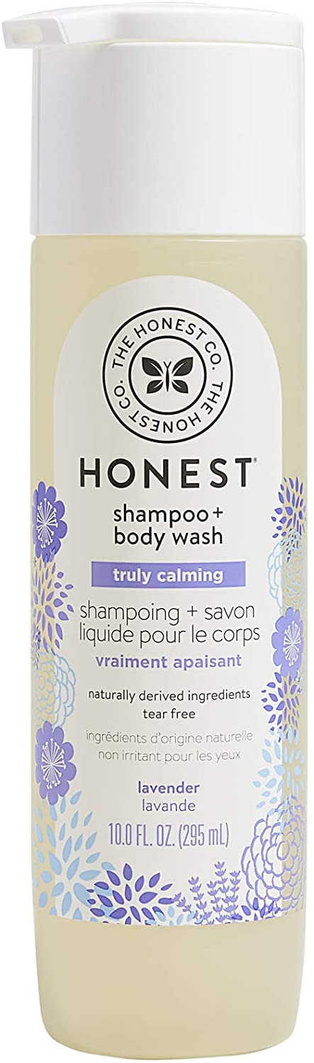The Honest Company Truly Calming Lavender Shampoo + Body Wash, Tear Free Baby Shampoo + Body Wash, Naturally Derived Ingredients, Sulfate & Paraben Free Baby Wash, 10 Fl Oz