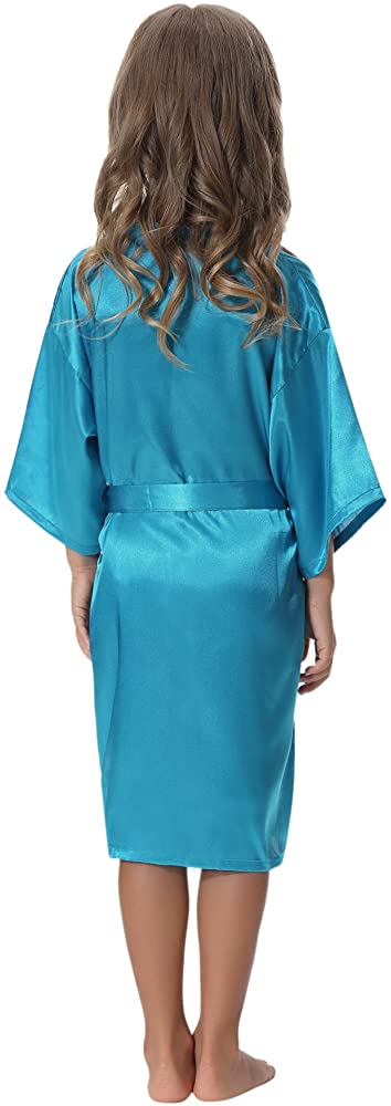 Kids' Satin Kimono Robe Bathrobe Nightgown for Spa
