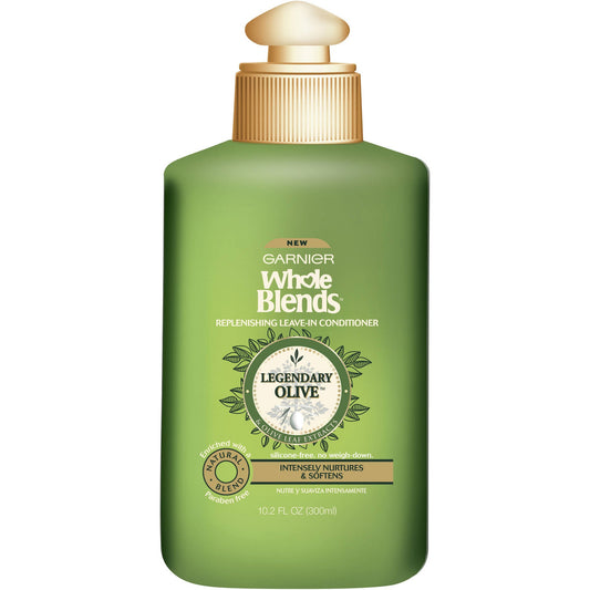 Garnier Whole Blends Leave-In Conditioner Legendary Olive, For Dry Hair, 10.2 fl. oz.