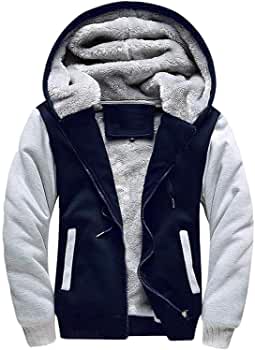 Hoodies for Men Heavyweight Fleece Sweatshirt - Full Zip Up Thick Sherpa Lined