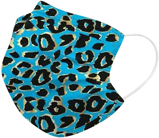 50pcs Adult Disposable Face Mask, Colorful Leopard Printed Face Covering
