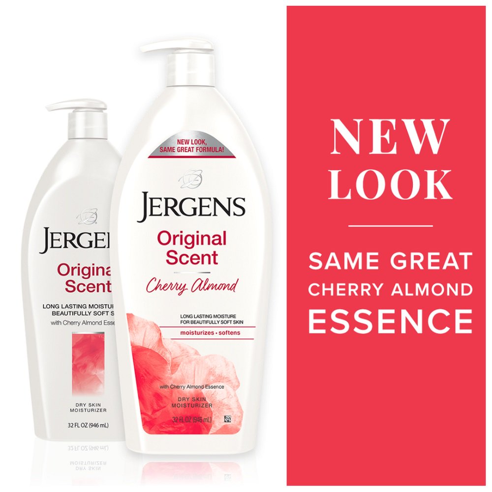 Jergens Original Scent Dry Skin Lotion with Cherry Almond Essence, 32 fl oz