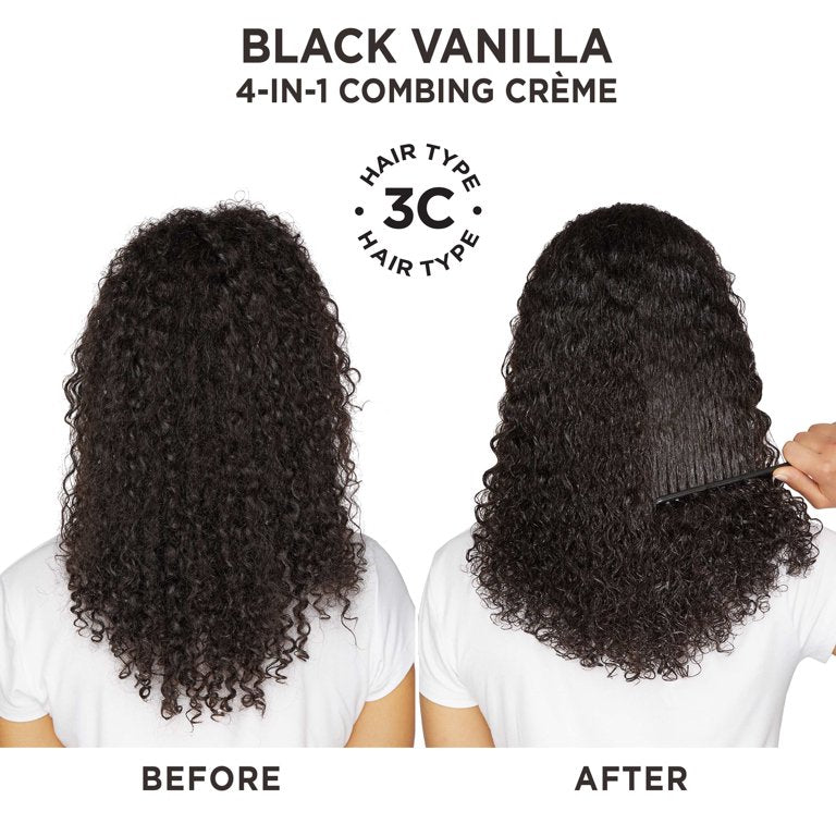 Carol's Daughter Black Vanilla Hair Detangling Combing Cream For Dry and Dull Hair, 4 in 1 Combing Creme and Moisturizing Styling Creme , 8 fl oz