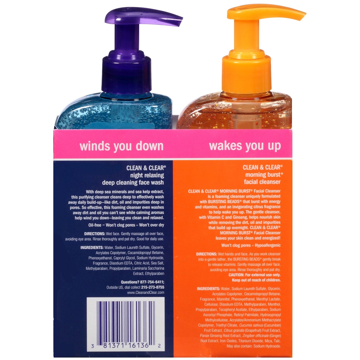 Clean & Clear 2 Pack Liquid Facial Cleanser, for All Skin Types, Oil Free, 2 items