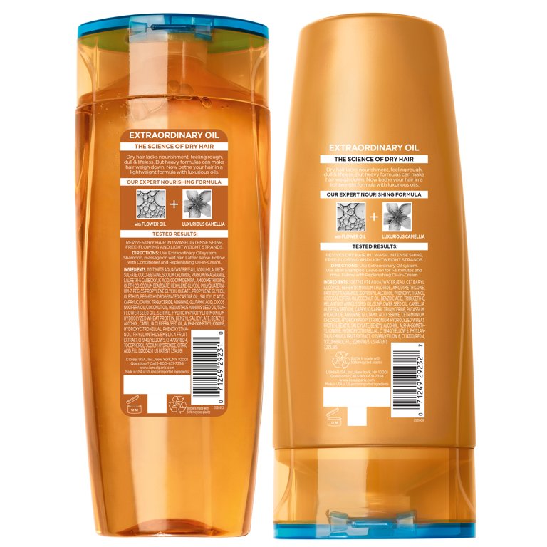 L'Oreal Paris Elvive Advanced Haircare Nourishing Daily Shampoo & Conditioner with Coconut Oil, Full Size Set, 2 Piece