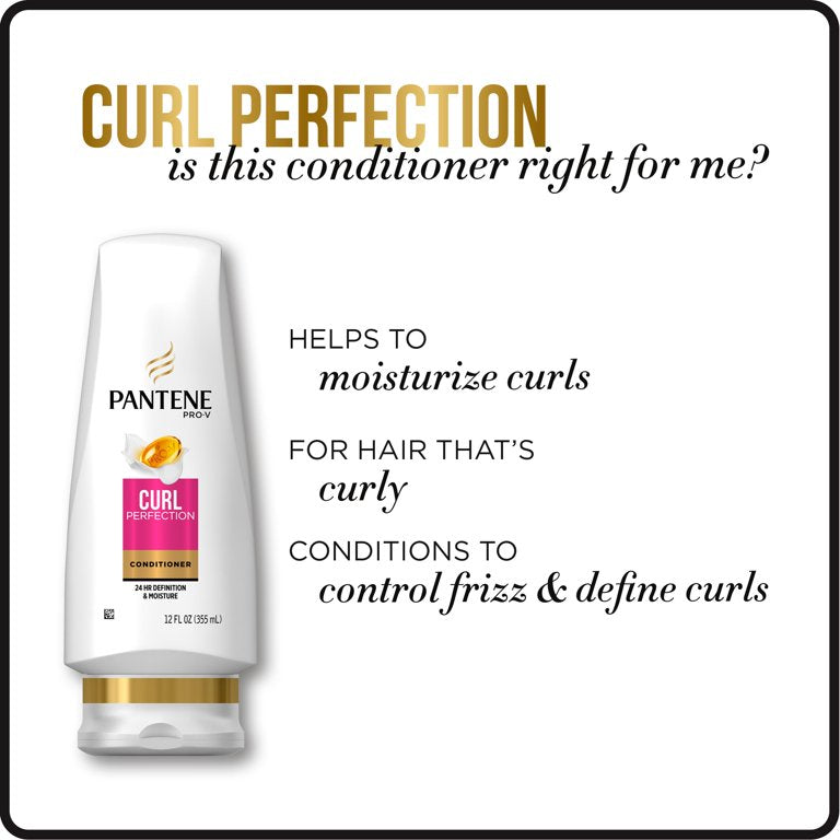 Pantene Conditioner, Curl Perfection for Curly Hair, 17.7 fl oz