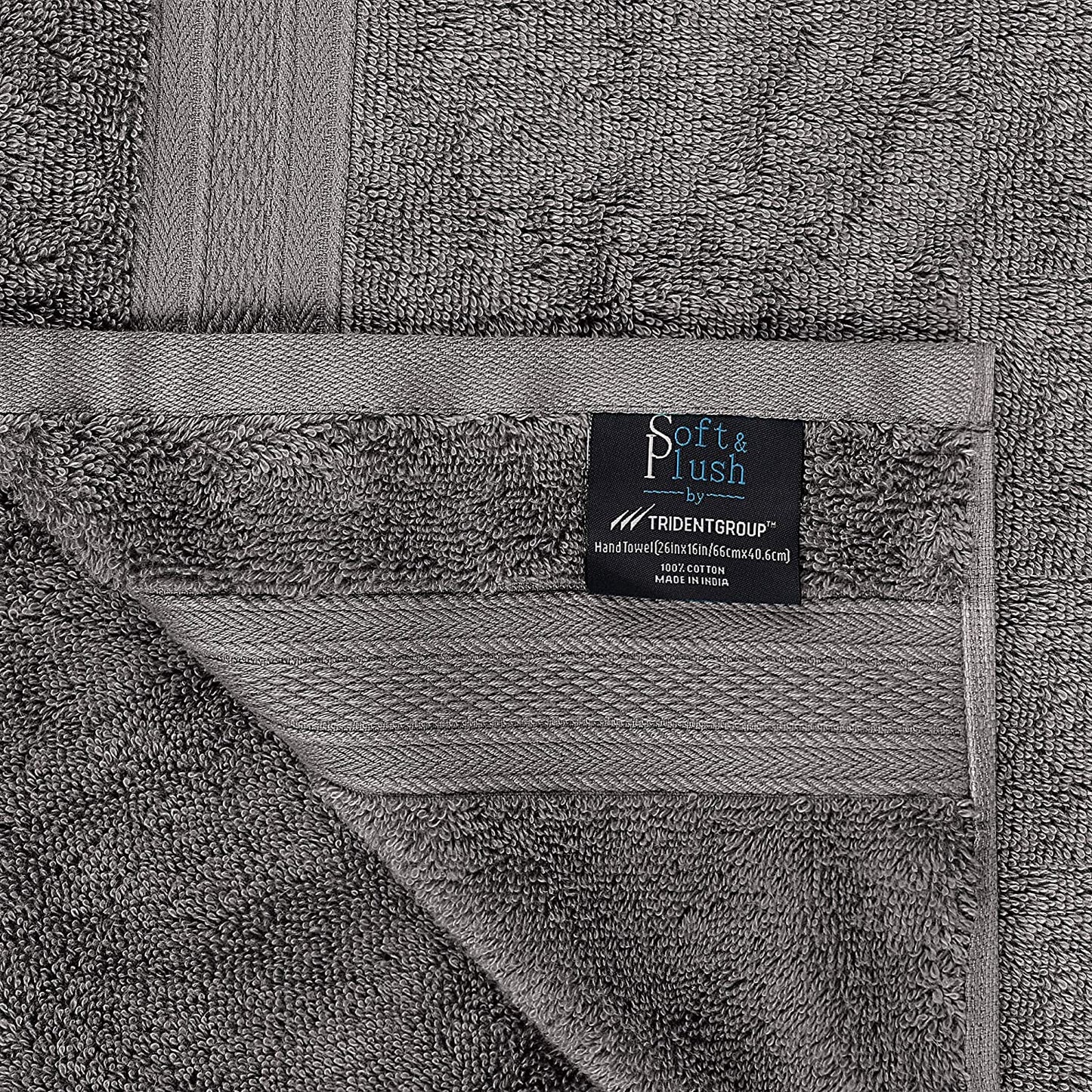 TRIDENT Soft and Plush, 100% Cotton, Highly Absorbent, Bathroom Towels, Super Soft, 6 Piece Towel Set (2 Bath Towels, 2 Hand Towels, 2 Washcloths), 500 GSM