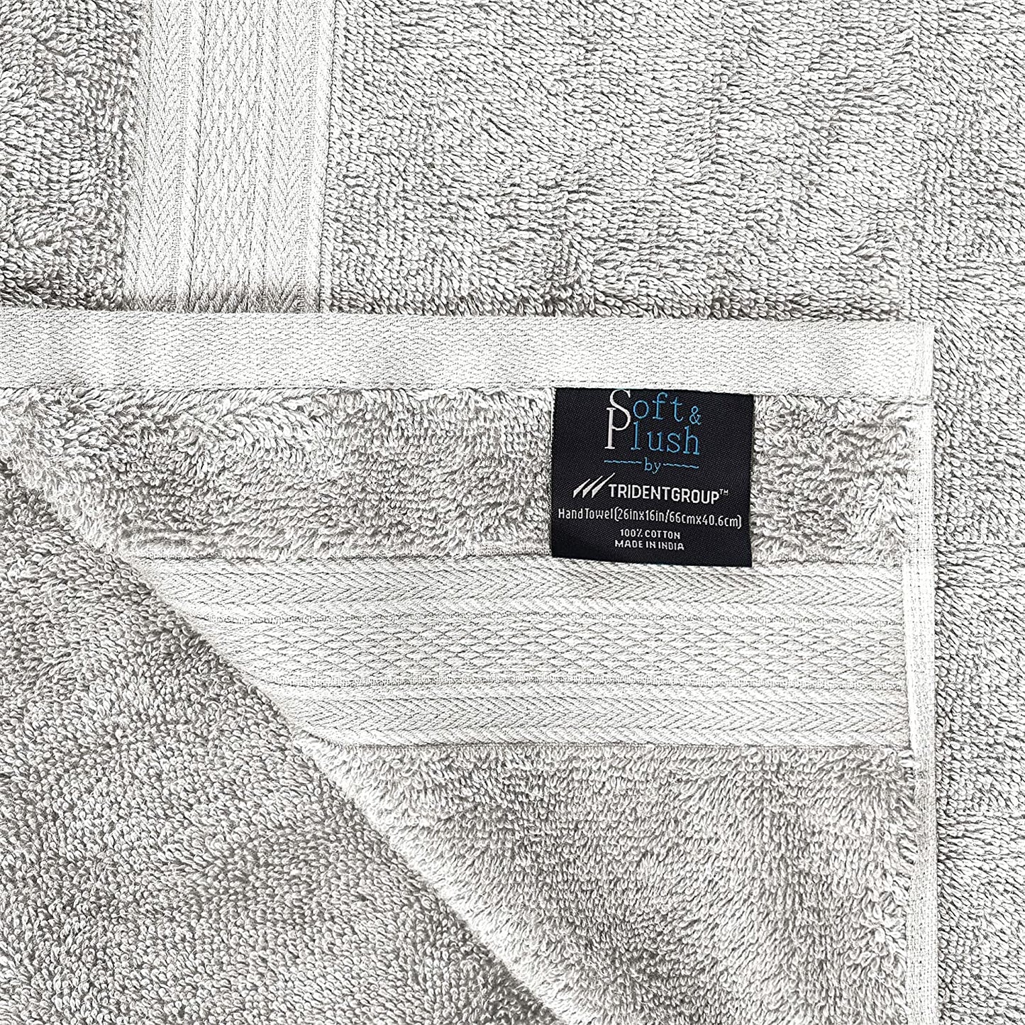 TRIDENT Soft and Plush, 100% Cotton, Highly Absorbent, Bathroom Towels, Super Soft, 6 Piece Towel Set (2 Bath Towels, 2 Hand Towels, 2 Washcloths), 500 GSM