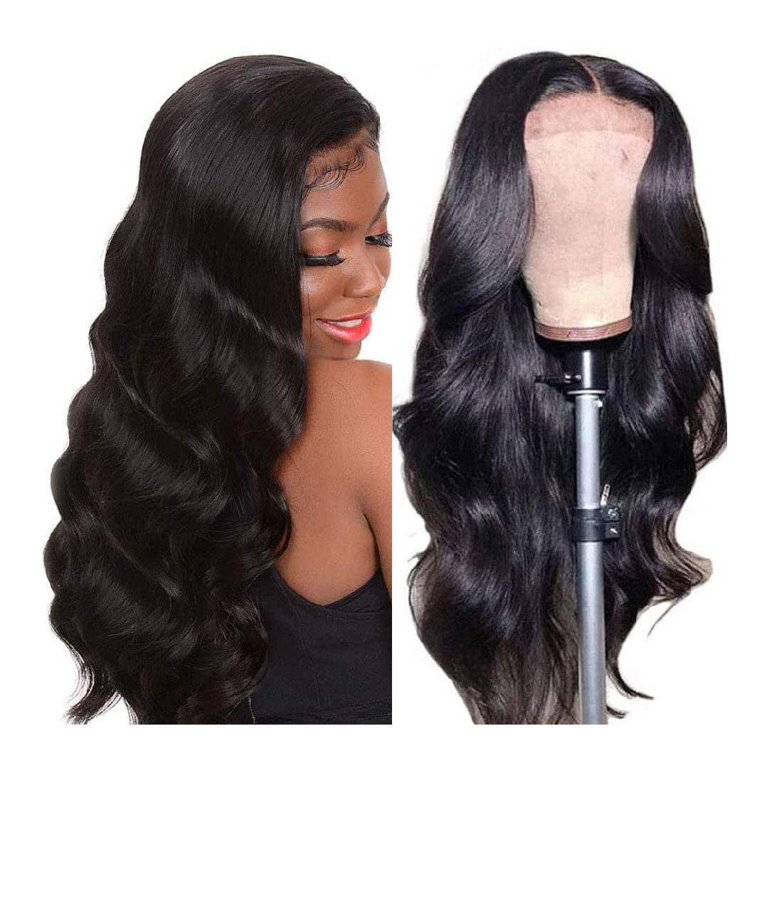 Body Wave Lace Closure Human Hair Wigs with Baby Hair Pre Plucked 150% Density 4x4 Lace Closure Front Wigs 100% Unprocessed Brazilian Virgin Body Wave Human Hair Lace Wigs (20 inch)