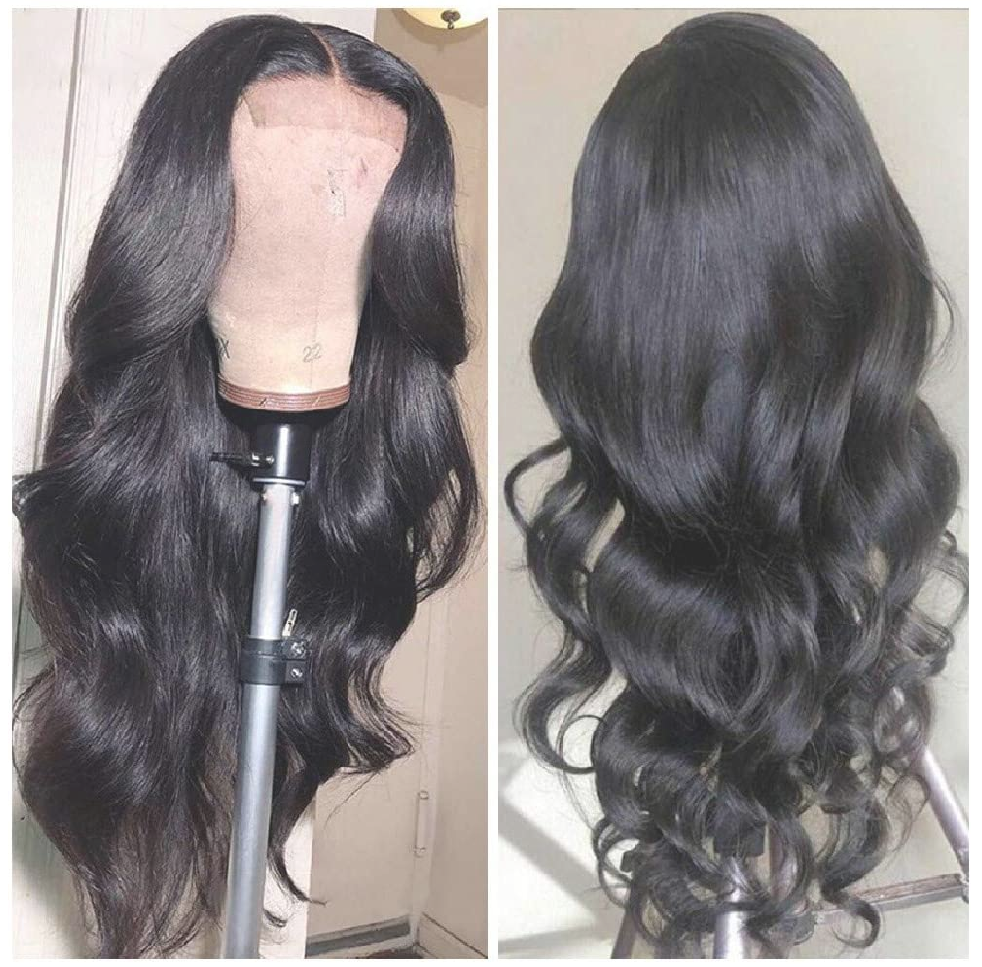 Body Wave Lace Closure Human Hair Wigs with Baby Hair Pre Plucked 150% Density 4x4 Lace Closure Front Wigs 100% Unprocessed Brazilian Virgin Body Wave Human Hair Lace Wigs (20 inch)