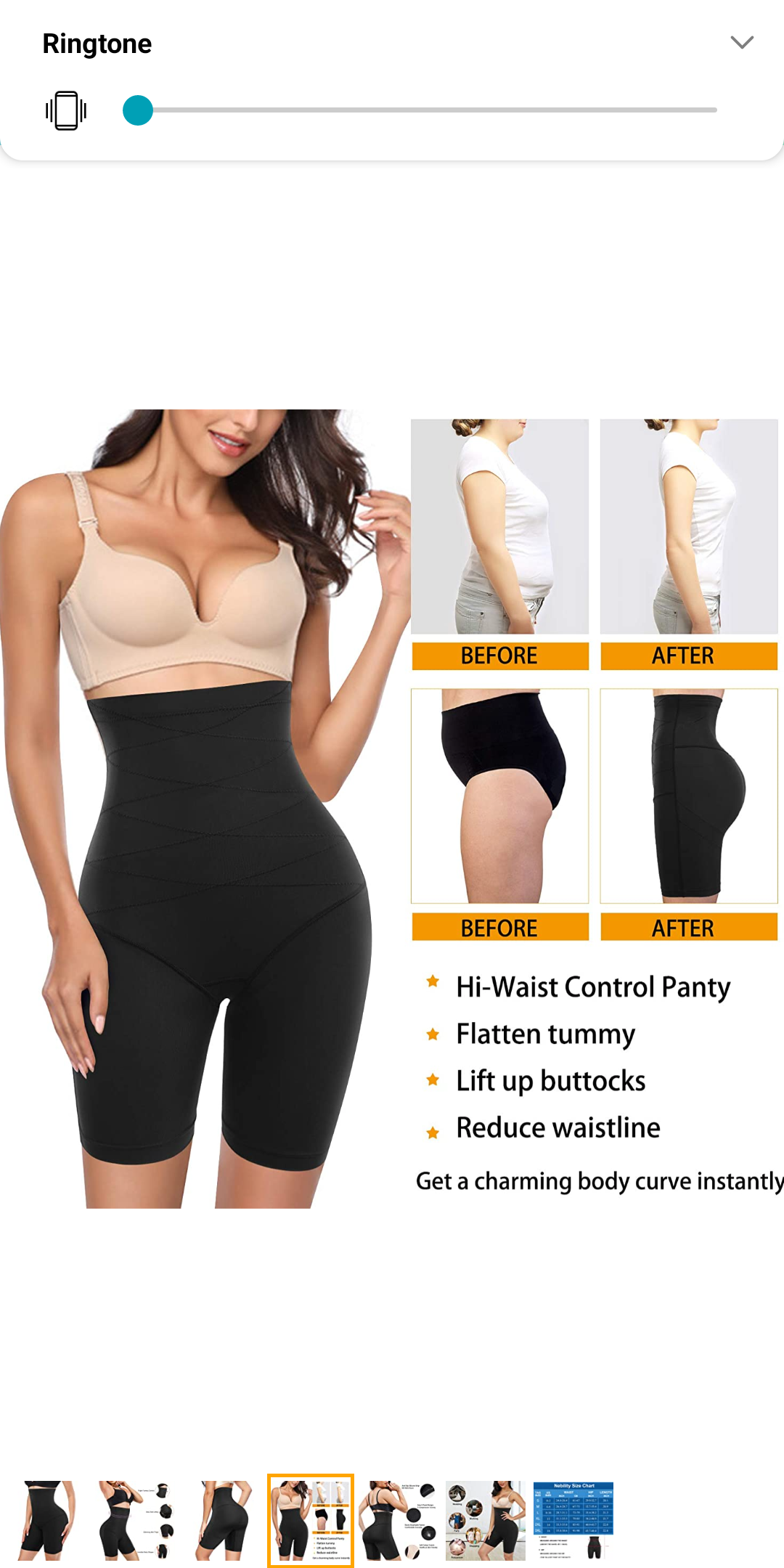 Nebility Waist Trainer for Women Butt Lifter Shapewear High Waist Body Shaper Shorts Thigh Slimmer Tummy Control Panty