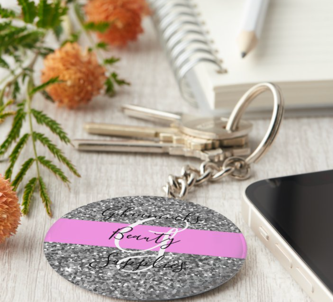 The G.B.S. Pink Monogram Keychain
