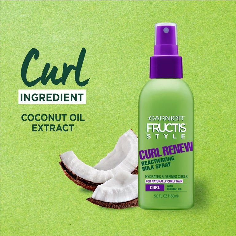 Garnier Fructis Style Curl Renew Reactivating Milk Spray, For Naturally Curly Hair, 5 fl. oz.