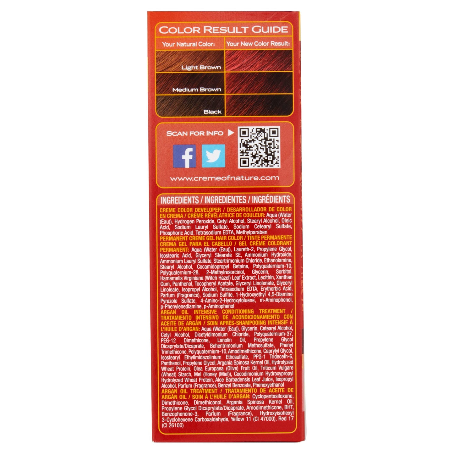 (2 pack) Creme of Nature Exotic Shine Color Intensive Red 7.6 Permanent Hair Color, 1 application