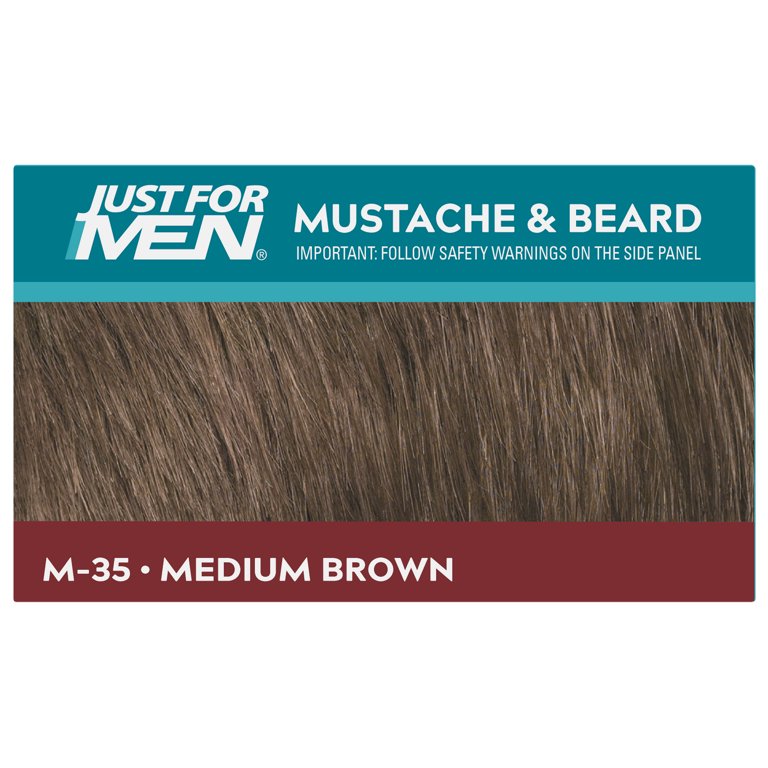 Just For Men Mustache & Beard Coloring for Gray Hair, M-35 Medium Brown