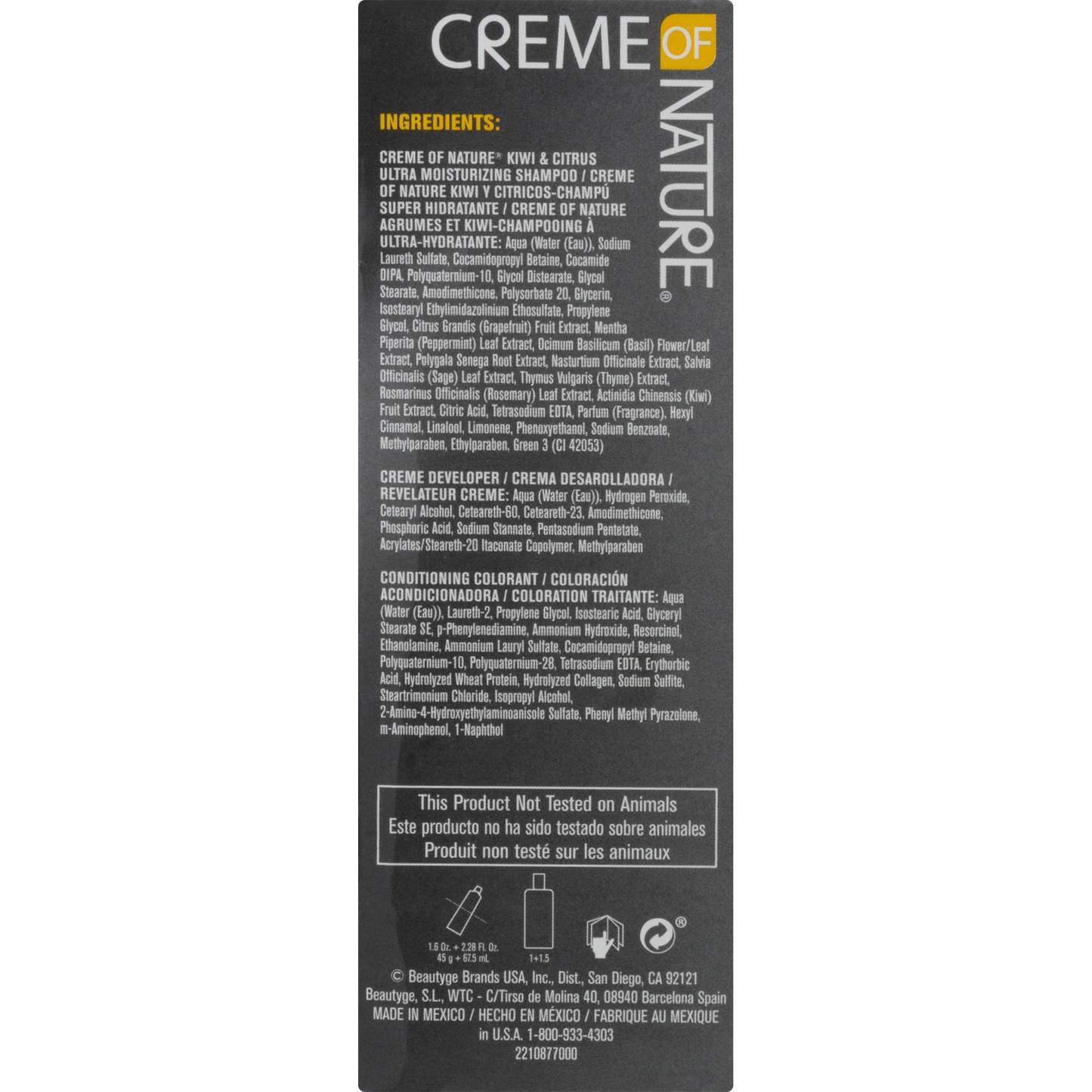 Creme of Nature Permanent Hair Color 1.0 Natural Black, 1.0 ct