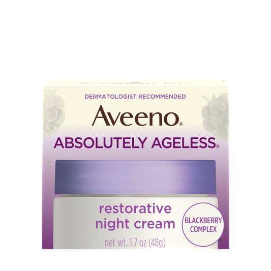 Aveeno Absolutely Ageless Night Cream with Blackberry Complex, Anti-Aging, 1.7 fl oz